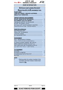 ATR 72-600 Normal Checklist | PDF | Aerospace | Aircraft