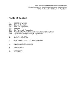 Asphalt Road Construction Method Statement | PDF | Road | Safety