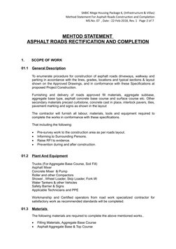 Asphalt Road Construction Method Statement | PDF | Road | Safety