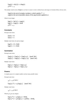 The multiple valued version of log(z) is a set but it is easier to write it without braces and using it in formulas follows o