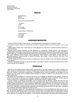 Volver Al Amor
Marianne Williamson
Digitalizador: Desconocido 
L02 – 4/03/03
ÍNDICE
Agradecimientos
Prefacio 
Introducción 
P