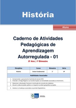 História  
 
    Aluno 
 
CCaaddeerrnnoo  ddee  AAttiivviiddaaddeess  
PPeeddaaggóóggiiccaass  ddee  
AApprreennddiizza