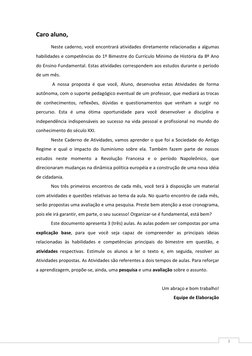 3 
Caro aluno,  
Neste caderno, você encontrará atividades diretamente relacionadas a algumas 
habilidades e competências d
