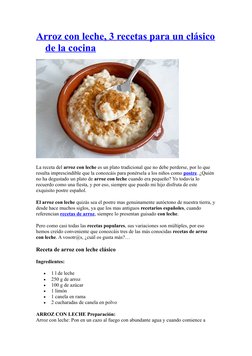 Arroz con leche, 3 recetas para un clásico (http://www.pequerecetas.com/recetas-de-postres-para-ninos/arroz-con-leche-recetas