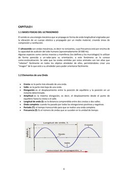 6 
 
 
 
CAPITULO I 
1.1 BASES FISICAS DEL ULTRASONIDO 
El sonido es una energía mecánica que se propaga en forma de onda lon
