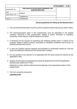 Subcontractor Pre-Qualification Form | PDF | Questionnaire ...