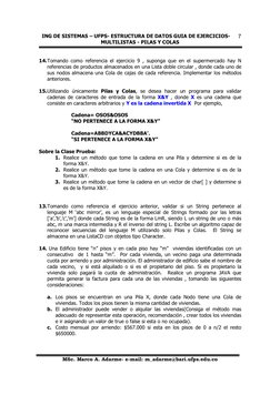 ING DE SISTEMAS – UFPS- ESTRUCTURA DE DATOS GUIA DE EJERCICIOS- 
MULTILISTAS - PILAS Y COLAS 
 
 
 
MSc. Marco A. Adarme- e-m