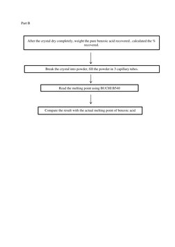 Part B  
 
 
 
 
 
 
 
 
 
 
 
 
 
 
 
 
 
 
 
 
 
 
 
 
 
 
After the crystal dry completely, weight the pure benzoic acid r