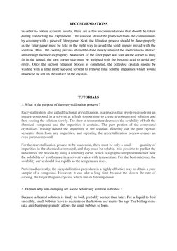 RECOMMENDATIONS 
In order to obtain accurate results, there are a few recommendations that should be taken 
during conducting