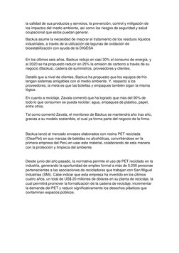la calidad de sus productos y servicios, la prevención, control y mitigación de 
los impactos del medio ambiente, así como lo