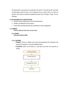 20 restaurantes, la mayoría en la ciudad de Lima. [2] El 17 de enero de 2014 se abrió 
el decimoctavo Chilis en Perú; en