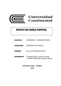 . 
 
 
 
 
 
 
 
 
 
FACULTAD            : INGENIERÍA – INGENIERÍA MINAS 
 
 
ASIGNATURA        : MECÁNICA DE ROCAS II