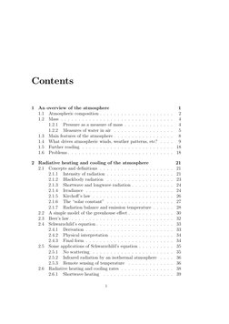 Contents
1
An overview of the atmosphere
1
1.1
Atmospheric composition . . . . . . . . . . . . . . . . . . . . .
2
1.2
Mass .