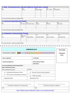 4. Other Training/Seminars Attended (National Qualification-related) 
4.1. 
4.2. 
4.3. 
4.4 
4.5 
Title 
Venue 
Inclusiv