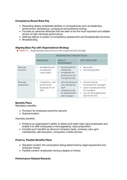 Competency-Based Base Pay
Rewarding deeply embedded abilities or competencies such as leadership,
achievement, persistence, c