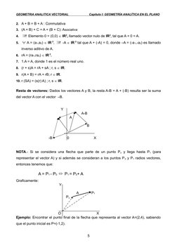 GEOMETRIA ANALITICA VECTORIAL                         Capítulo I: GEOMETRÍA ANALÍTICA EN EL PLANO
2. A + B = B + A : Conmutat