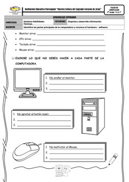Taller de Computación para 3er Grado | PDF | Hardware de la computadora ...
