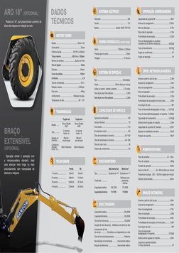 ARO 18” (OPCIONAL) 
DADOS 
TÉCNICOS
BRAÇO 
EXTENSÍVEL 
(OPCIONAL) 
Rodas aro 18”, que proporcionam aumento de 
altura da máqu