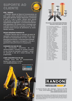 Av. Abramo Randon, 660 - Interlagos - Caxias do Sul /RS
Fone: +55 54 3239.2400 - veiculos@randon.com.br 
www.randonveiculos.c