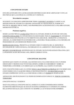 CONCEPTO DE ESTADO
ESTA RELACIONADO CON LAS REALIDADES HISTORICAS QUE BUSCA REFLEJAR Y CON LAS 
DOCTRINAS QUE LAS EXPLICAN, J