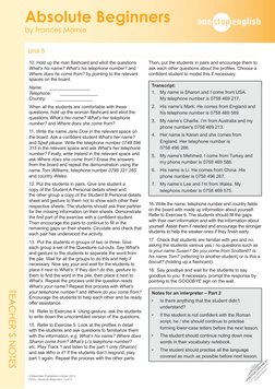 •PHOTOCOPIABLE•
CAN BE DOWNLOADED
FROM WEBSITE
TEACHER’S NOTES
Unit 5 	
Absolute Beginners
by Frances Marnie
© Macmillan Publ