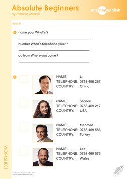 •PHOTOCOPIABLE•
CAN BE DOWNLOADED
FROM WEBSITE
Unit 5 	
Absolute Beginners
by Frances Marnie
© Macmillan Publishers Limited,