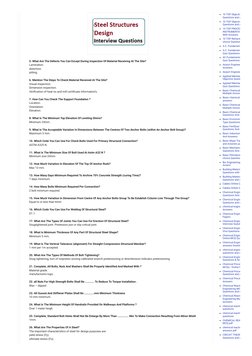 Steel Structures Interview Questions PDF | PDF | Structural Steel | Screw