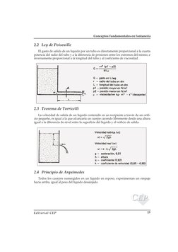 2.2 Ley de Poiseuille
El gasto de salida de un líquido por un tubo es directamente proporcional a la cuarta
potencia del radi