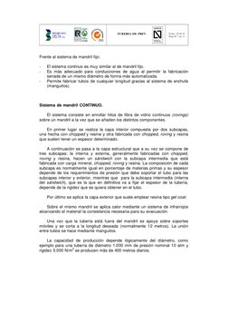 TUBERIA DE PRFV 
Fecha: 20.04.10 
Hoja Nº 7 de 13 
 
 
 
 
Frente al sistema de mandril fijo: 
 
- 
El sistema c