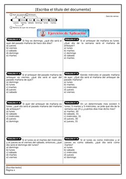 Problemas de días de la semana | PDF | Calendario | Unidades de medida