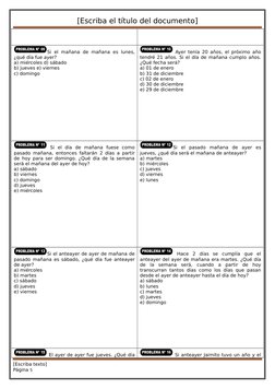 Problemas de días de la semana | PDF | Calendario | Unidades de medida