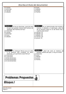 Problemas de días de la semana | PDF | Calendario | Unidades de medida