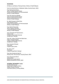 SAFE OPERATING PROSEDURE FOR ADMINISTRATION OF INTRAVENOUS ( BOLUS ) EDICATION 
 
REVIEWERS 
 
All Matrons and Sisters of N