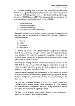 HEBAT Bacaan Bahasa Inggeris 
 Introduction & User Guide 
6 
 
5.2  The 20 TL Reading Units or modules is the main component