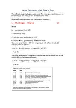 Noise Calculation for Duct Air Flow | PDF | Duct (Flow) | Mechanical ...