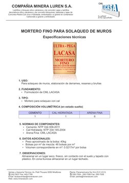 Ladrillos y bloques sílico calcáreos y de concreto Lajas y ladrillos 
decorativos sílico calcáreos y de concreto Adoquines,