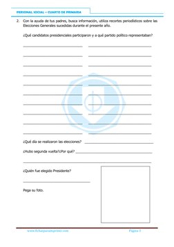 PERSONAL SOCIAL – CUARTO DE PRIMARIA 
 
               www.fichasparaimprimir.com 
 
Página 3 
 
2. Con la ayuda de tus padre