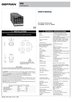 Gefran 600 Controller User Manual | PDF | Relay | Power Supply