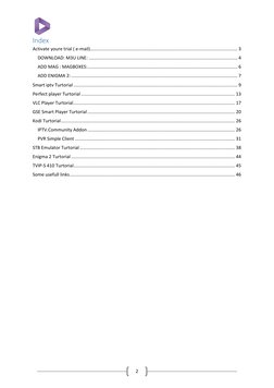 2 
Index 
Activate youre trial ( e-mail) ................................................................................