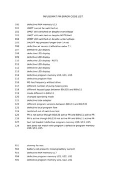 Infusomat FMS Error Code Guide | PDF | Office Equipment | Digital ...