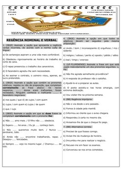REGÊNCIA NOMINAL E VERBAL 
1. (IBGE) Assinale a opção que apresenta a regência 
verbal  incorreta,  de  acordo  com  a  norma