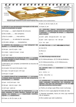 8. (EPCAR) O que devidamente empregado só não seria 
regido de preposição na opção: 
a) O cargo ....... aspiro depende de con