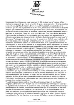 hitos de este filum. El segundo: el par ordenado S1-S2, donde el unario "traduce" al falo
significante asegurando que vire de