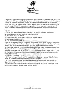 ¿Acaso las formidables formalizaciones de este período final de su obra implican el barrido del
hito fundante del Nombre-del-