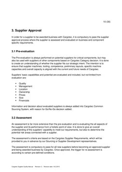 10 (30) 
 
 
Cargotec Supplier Quality Manual     Revision: 2    Revision date: 19.2.2015 
3. Supplie