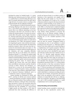 developed for plants by Fairﬁeld Smith [15] closely
following some indications given by Fisher, and Hazel
[16] applied them t