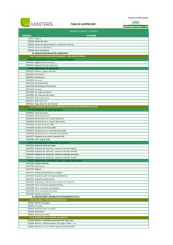 Plan de Cuentas NIIF para PYMES en Excel | PDF | normas internacionales ...