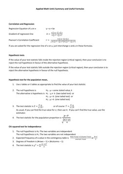 Applied Math Unit 1 Summary & Formulas | PDF | Normal Distribution ...