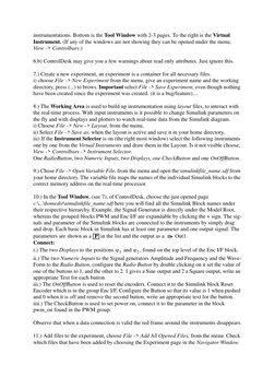 instrumentations. Bottom is the Tool Window with 2-3 pages. To the right is the Virtual 
Instrument. (If any of the windows a