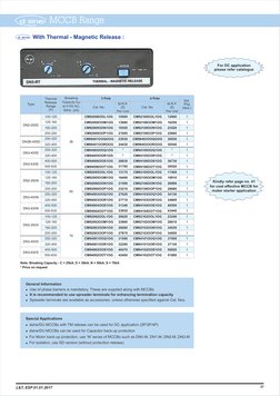 Kindly refer page no. 41
for cost effective MCCB for 
motor starter application
MCCB Range 
37
Breaking
Capacity Icu
at 415V